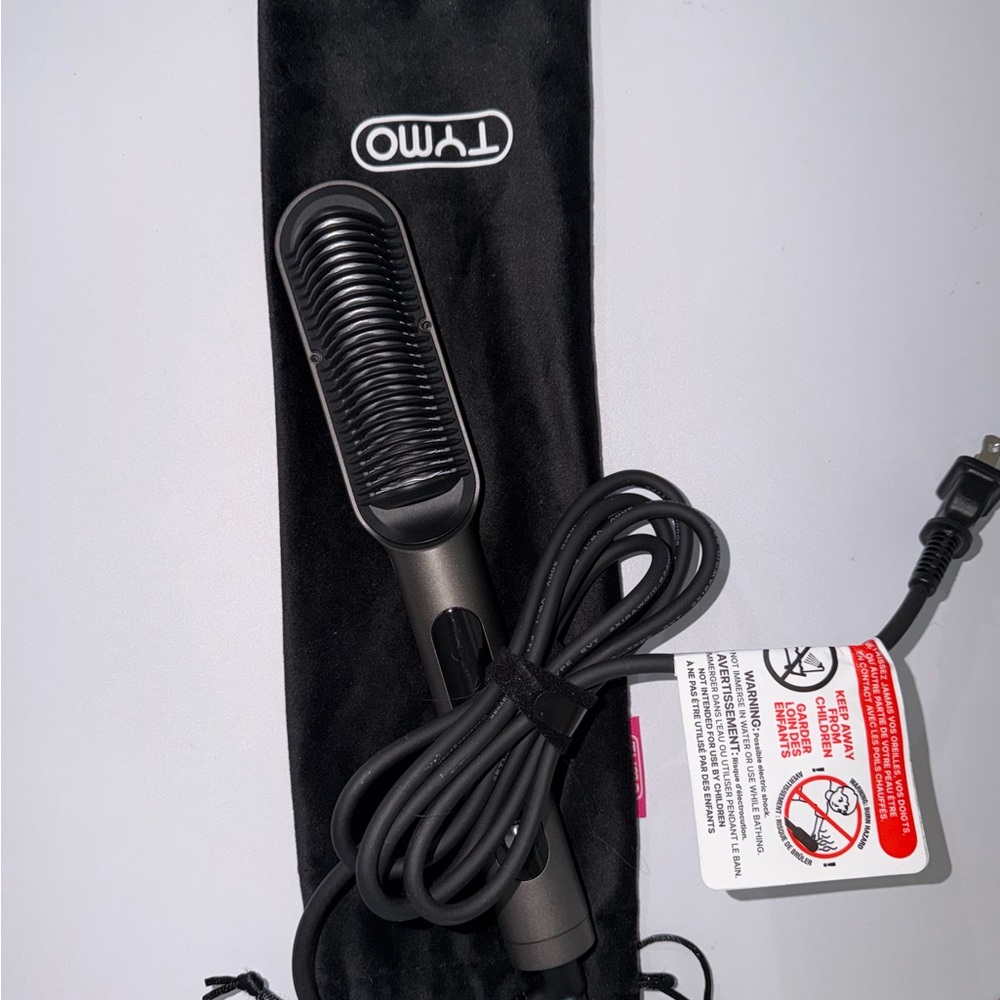 Tymo Black Heated Hair Straightening Brush - Black